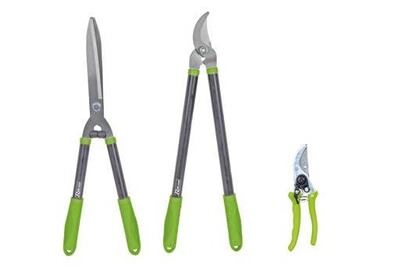RIBIMEX Lot 3 outils de jardinage coupants : secateur 8 + cisaille haies + coupe branches