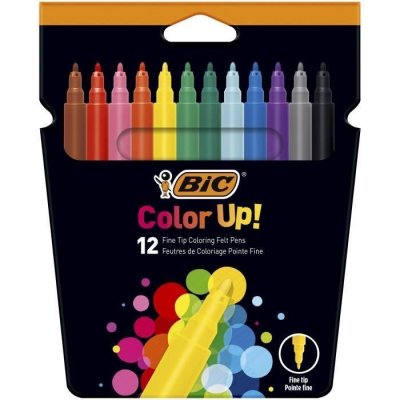 BIC Lot De 12 Feutres Color Up - Couleurs Assorties - Pointe Fine