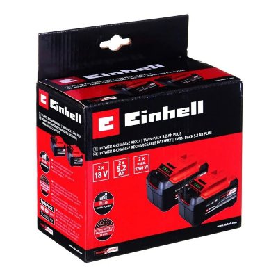 EINHELL Lot de 2 batteries  18v power x-change - 5.2ah - twinpack