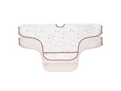 LASSIG Lot de 2 bavoirs manches longues avec poche rose Garden Explorer
