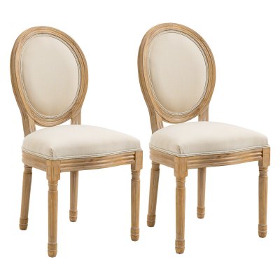 Lot de 2 chaises m&eacute;daillon Lo 49x56x96cm Beige