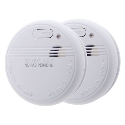 OTIO Lot de 2 d&eacute;tecteurs de fum&eacute;e  NF >85dB