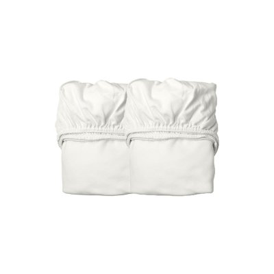 LEANDER Lot de 2 draps housse b&eacute;b&eacute; coton bio - Blanc - 