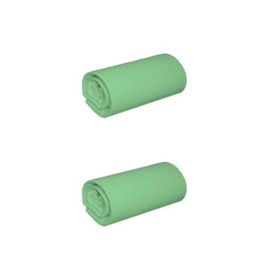 NON RENSEIGNE Lot de 2 draps housses jersey vert jade bonnet 30 cm 140x190/200