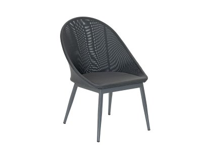  Lot de 2 fauteuils chic et arrondis - Anthracite - 63 x 63 x 88,5 cm