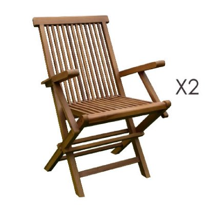 MES Lot de 2 fauteuils en teck 