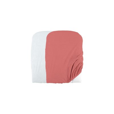 DOMIVA Lot de 2 housses de matelas &agrave; langer blanc et terracotta (50 x 75 cm)