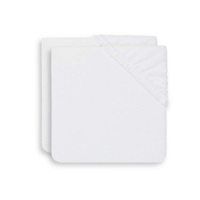 JOLLEIN Lot de 2 housses de matelas &agrave; langer en &eacute;ponge White (50 x 70 cm)