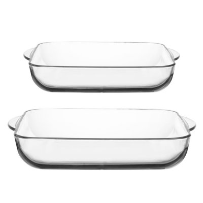 5 FIVE SIMPLY SMART Lot de 2 plats carr&eacute;s 22+28 cm - Pasabahce - Transparent - Verre