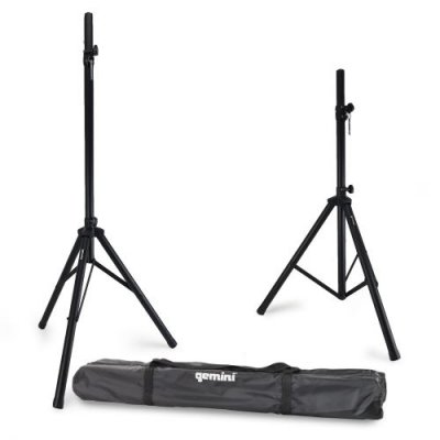 GEMINI Lot de 2 supports tr&eacute;pieds d'enceinte avec leur sac de transport - ST-PACK