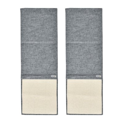 PAWHUT Lot de 2 tapis griffoir grattoir chat de canap&eacute; sol ou mur sisal gris