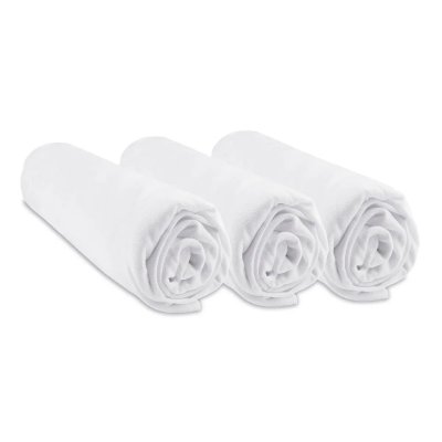 EASY DORT Lot de 3 draps housse bambou - 40x80 / 40x90 cm - blanc 3700785602563