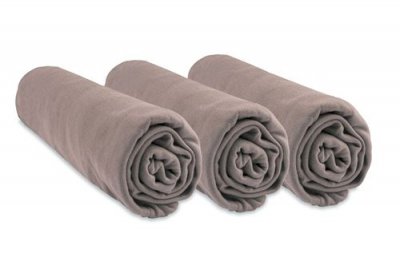  Lot de 3 draps housse bambou - 70x140 cm - taupe 3700785602716