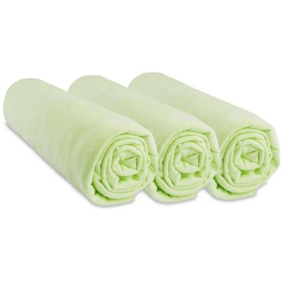  Lot de 3 draps housse coton - 60x120 cm Couleur - Anis