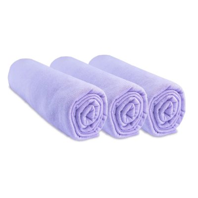  Lot de 3 draps housse coton - 60x120 cm Couleur - Parme