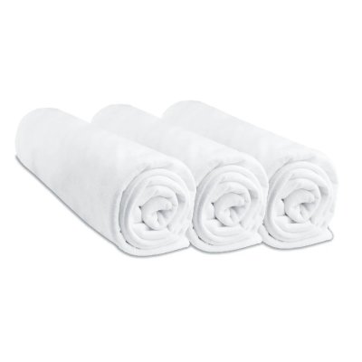 EASY DORT Lot de 3 Draps housse Jersey 100% Coton - 40x80/40x90 cm - Blanc