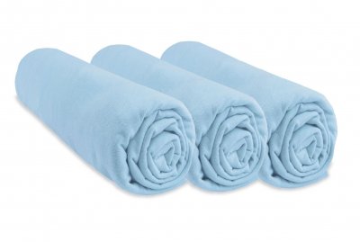 EASY DORT Lot de 3 Draps housse Jersey 100% Coton - 40x80 / 40x90 cm -Ciel