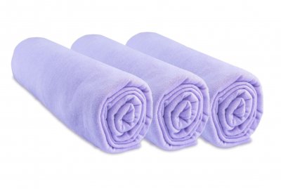 EASY DORT Lot de 3 Draps housse Jersey 100% Coton - 40x80/40x90 cm - Parme
