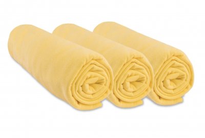 EASY DORT Lot de 3 Draps housse Jersey 100% Coton - 40x80 / 90 cm - Jaune