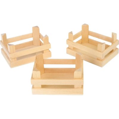 LEGLER Lot de 3 petites caisses en bois pour marchande