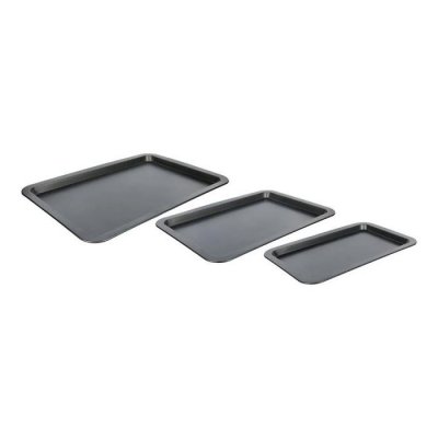 5 FIVE SIMPLY SMART Lot de 3 plaques de cuisson four en acier - rev&ecirc;tement antiadh&eacute;sif