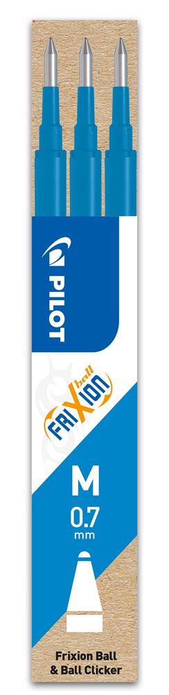 PILOT Lot de 3 recharges  Pen Frixion 07 Bleu ciel