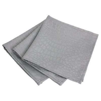 LINNEA Lot de 3 serviettes de table 45x45 cm jacquard 100% polyester lounge perle