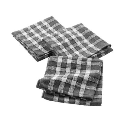 DOUCEUR D INTERIEUR Lot de 3 serviettes de table ""traditio"" 45cm anthracite