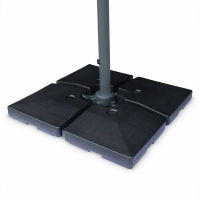 SWEEEK Lot De 4 Dalles Carr&eacute;es 51.5x51.5cm &Agrave; Lester - Pour Parasol D&eacute;port&eacute; Avec Pied Type "Croix". Base