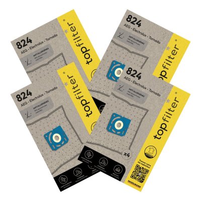  Lot de 4 packs de 4 sacs aspirateur 64824 pour Electrolux et Tornado Premium ref 9993950