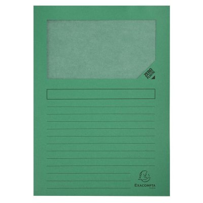 EXACOMPTA Lot de 4 Paquet de 100 chemises &agrave; fen&ecirc;tre FOREVER, coloris vert vif