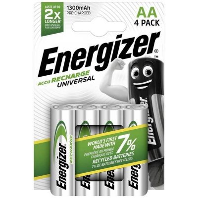 ENERGIZER Lot de 4 Piles rechargeables AA/LR6 1300mAh Universal