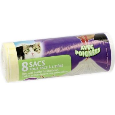 AIME Lot de 4 Rouleau de sacs pour bac &agrave; liti&egrave;re de 50x38,5cm - Pour chat