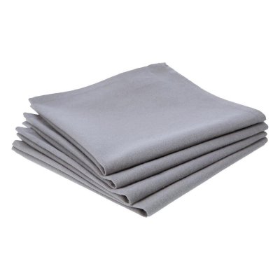 ATMOSPHERA Lot de 4 serviette de table en coton - L 40 cm x l 40 cm - Gris