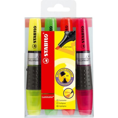 STABILO Lot De 4 Suligneurs Luminator Coloris Assortis Pointe Biseaut