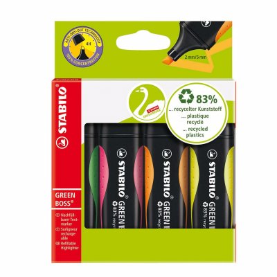 STABILO Lot de 4 surligneurs -  - Green Boss - 4 couleurs