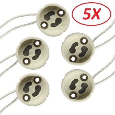 LAMPESECOENERGIE Lot de 5 Douilles Culot GU10 pour Ampoule Halog&egrave;ne ou Led