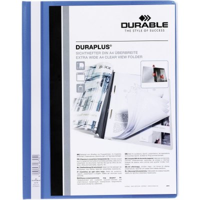 Lot de 5 - Durable Chemise &agrave; lamelles Duraplus en PVC - Bleu