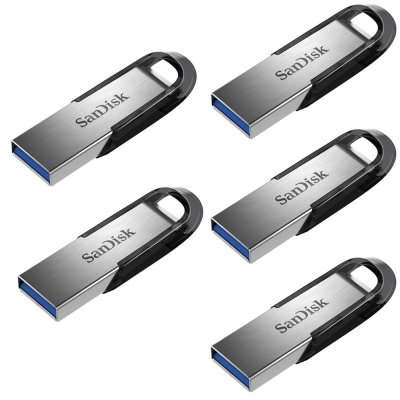 SANDISK Lot de 5  Cl&eacute; USB Ultra Flair 64Gb USB 3.0 Gris
