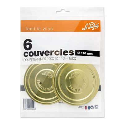 LE PARFAIT Lot de 6 bouchons pour terrine Famillia Wiss - 110 mm - 