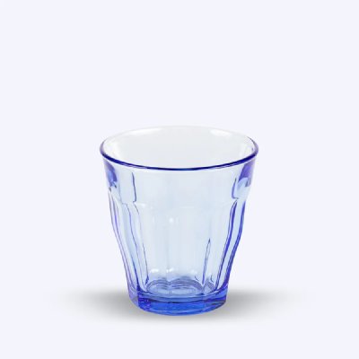 DURALEX Lot de 6-Verre &agrave; eau 25cl en verre tremp&eacute; r&eacute;sistant teint&eacute; bleu marine