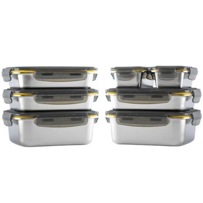PIKA Lot de 7 boites alimentaires en inox - MetalShock