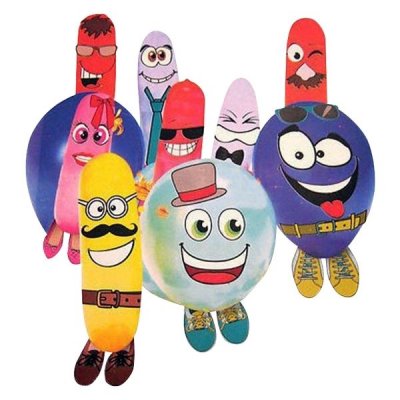 TOTALCADEAU Lot de ballons &agrave; d&eacute;corer avec accessoires de d&eacute;guisement &agrave; coller