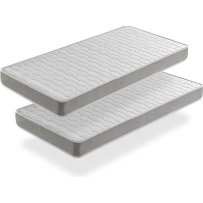 SHAULA LOT X2 Matelas mousse 80X200 APOLO, Epaisseur 14 CM,Ergonomique et respirant