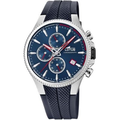 LOTUS  Montre pour Homme 18621/1 Color Bo&icirc;tier en Acier Inoxydable Gris Bracelet en Plastique Bleu