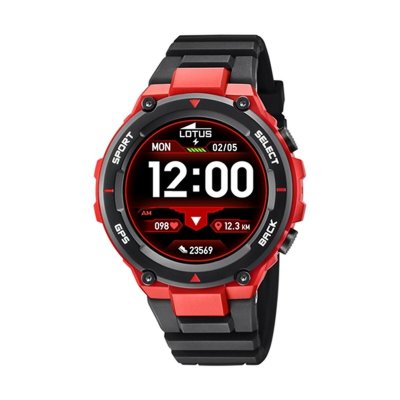 LOTUS  Smartime 50024/1 - Montre Connect&eacute;e 50.8mm - Noir/Rouge