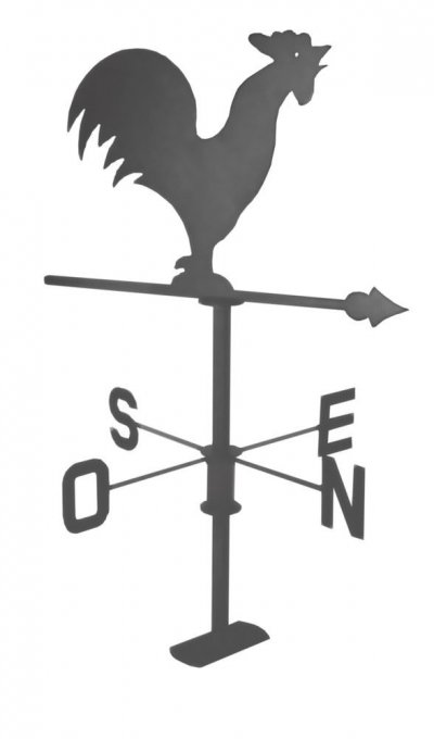 LOUIS MOULIN  - Girouette coq anthracite - 45x74cm - Acier &eacute;poxy
