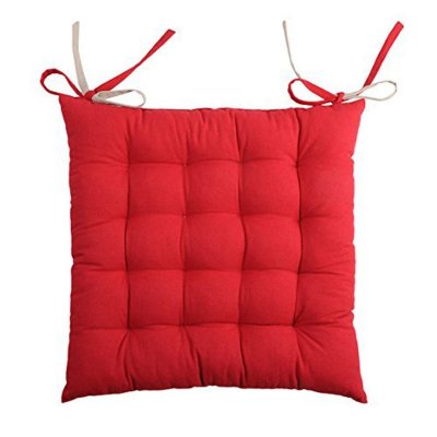 Lovely Casa Galette 16 Points, Romantique, Rouge Lin, 40 x 40 cm