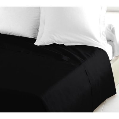 LOVELY HOME  - Drap Plat 100% coton 240x300 cm noir