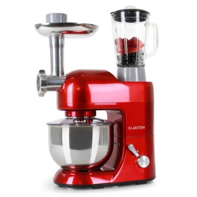 KLARSTEIN Lucia Rossa Robot de cuisine P&eacute;trin Mixeur Hachoir - rouge